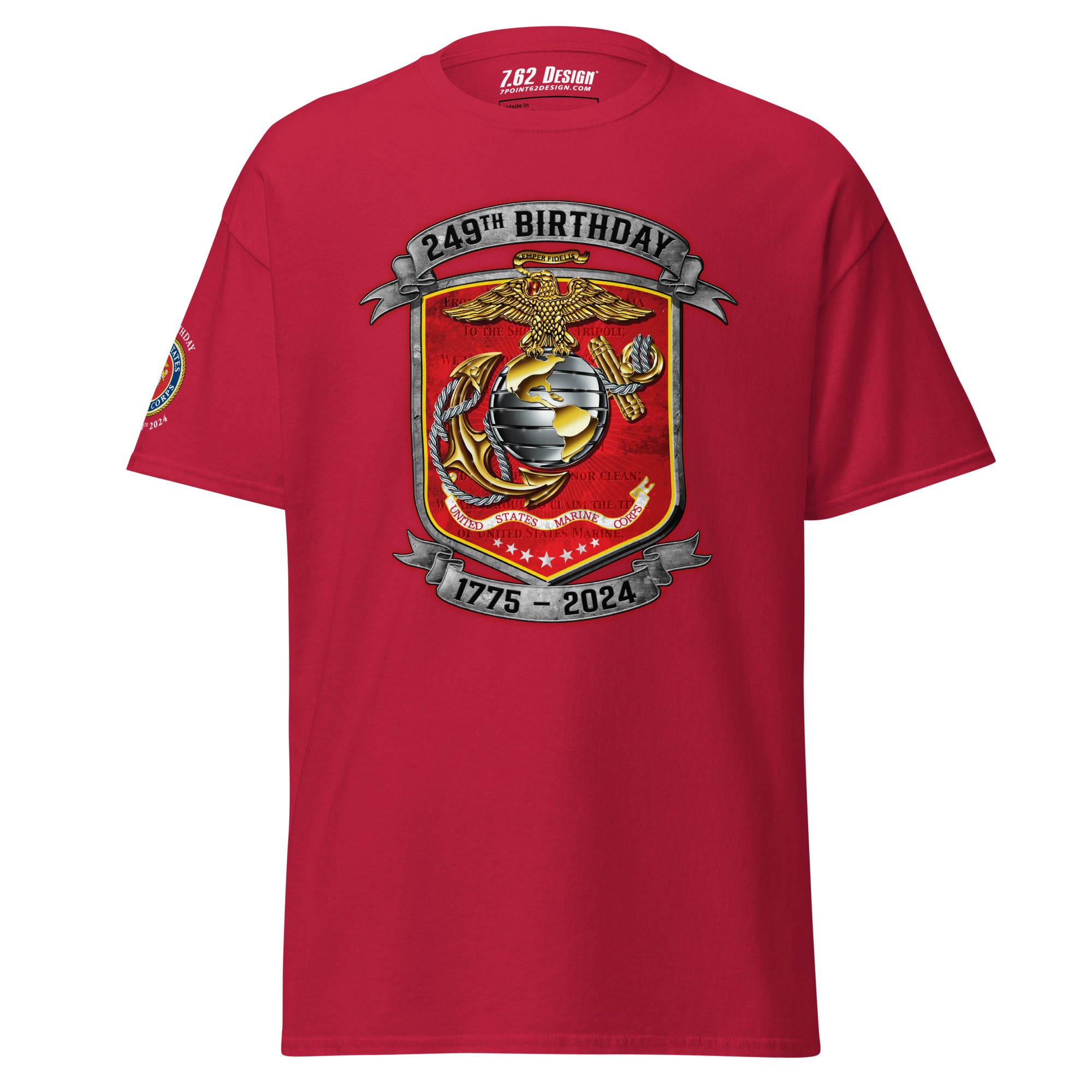 7.62 Design USMC 249th maglietta uomo nera cotone taglia L