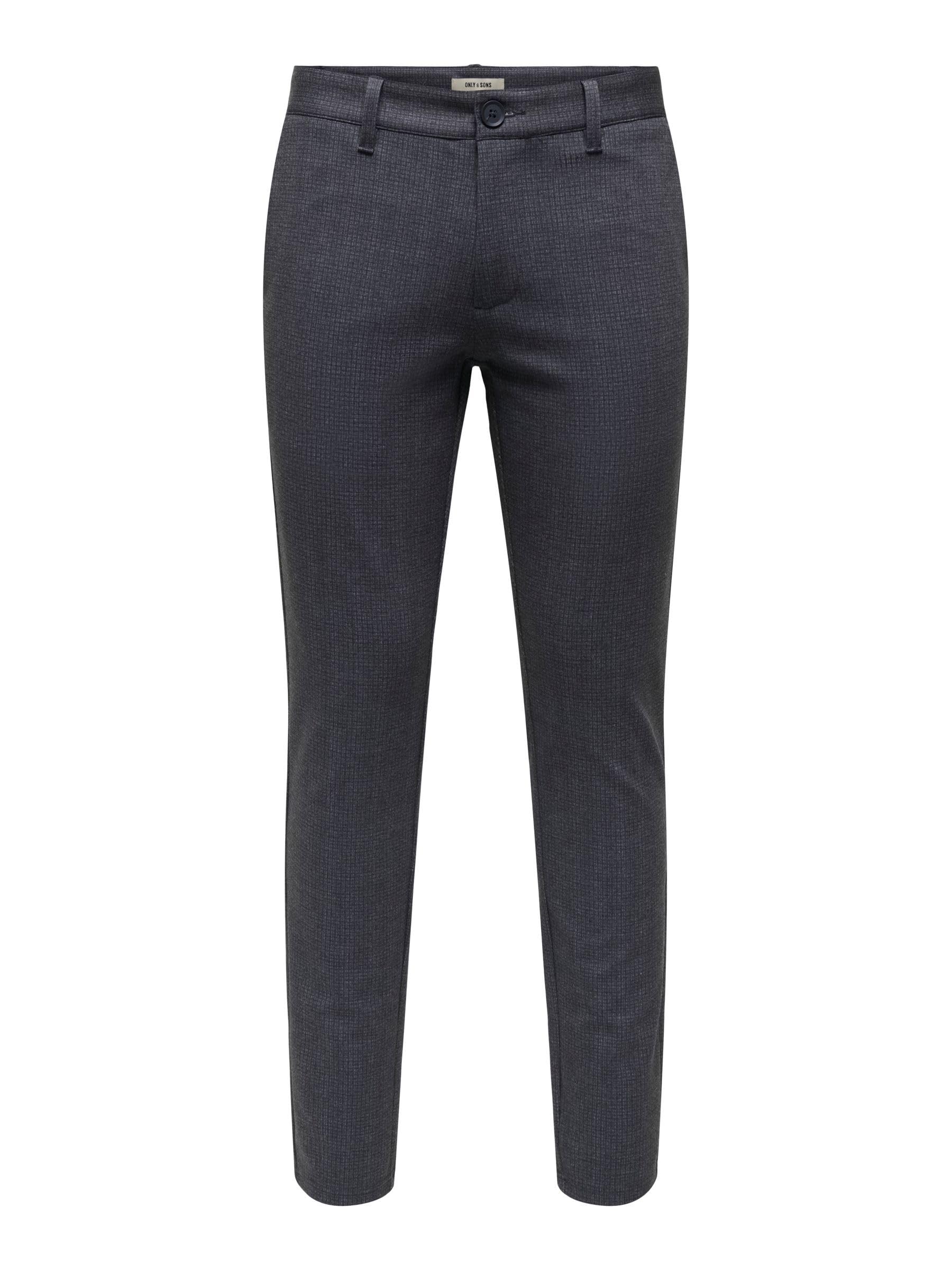 Only & Sons Onsmark Slim Check 020960 Pantaloni 32W/32L Nero