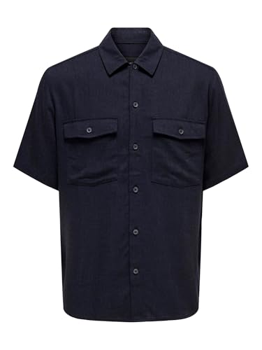 Only & Sons Camicia manica corta uomo S blu scuro tasche