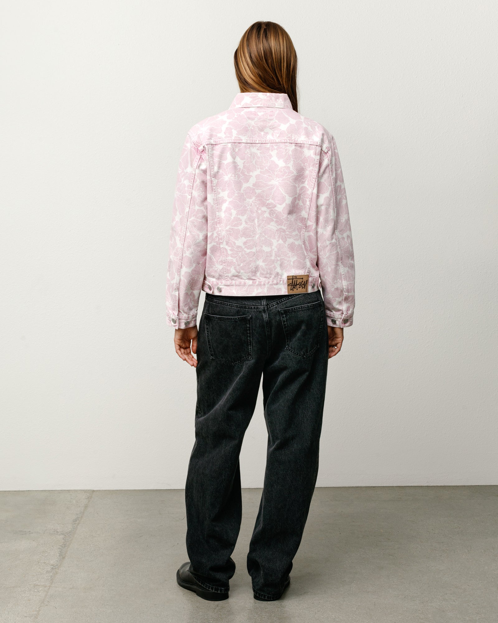 Stussy Denim Trucker giacca jeans Pink Hawaiian