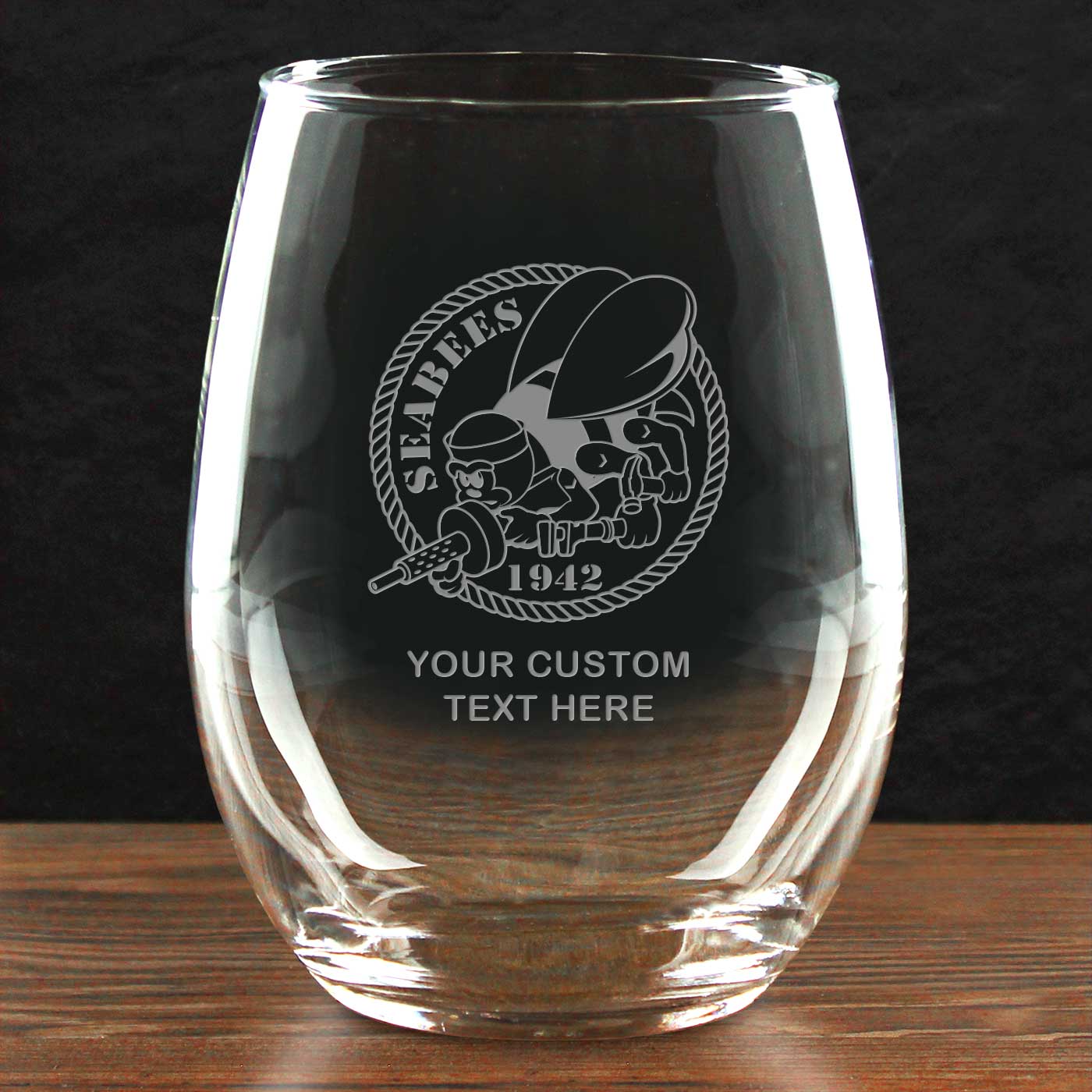 7.62 Design US Navy calice vino senza stelo 621 ml personalizzato