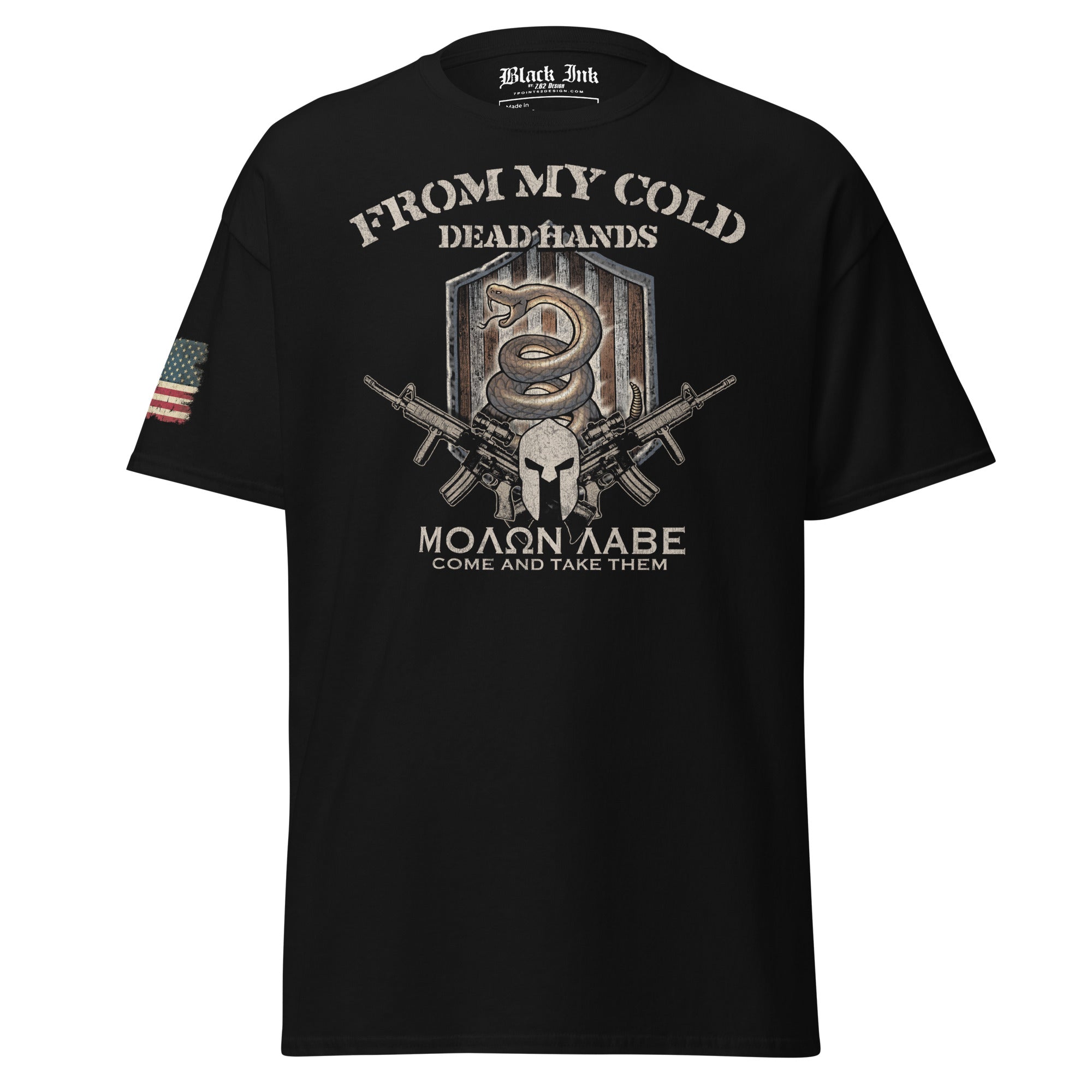 From My Cold Dead Hands Molon Labe maglietta uomo nera cotone