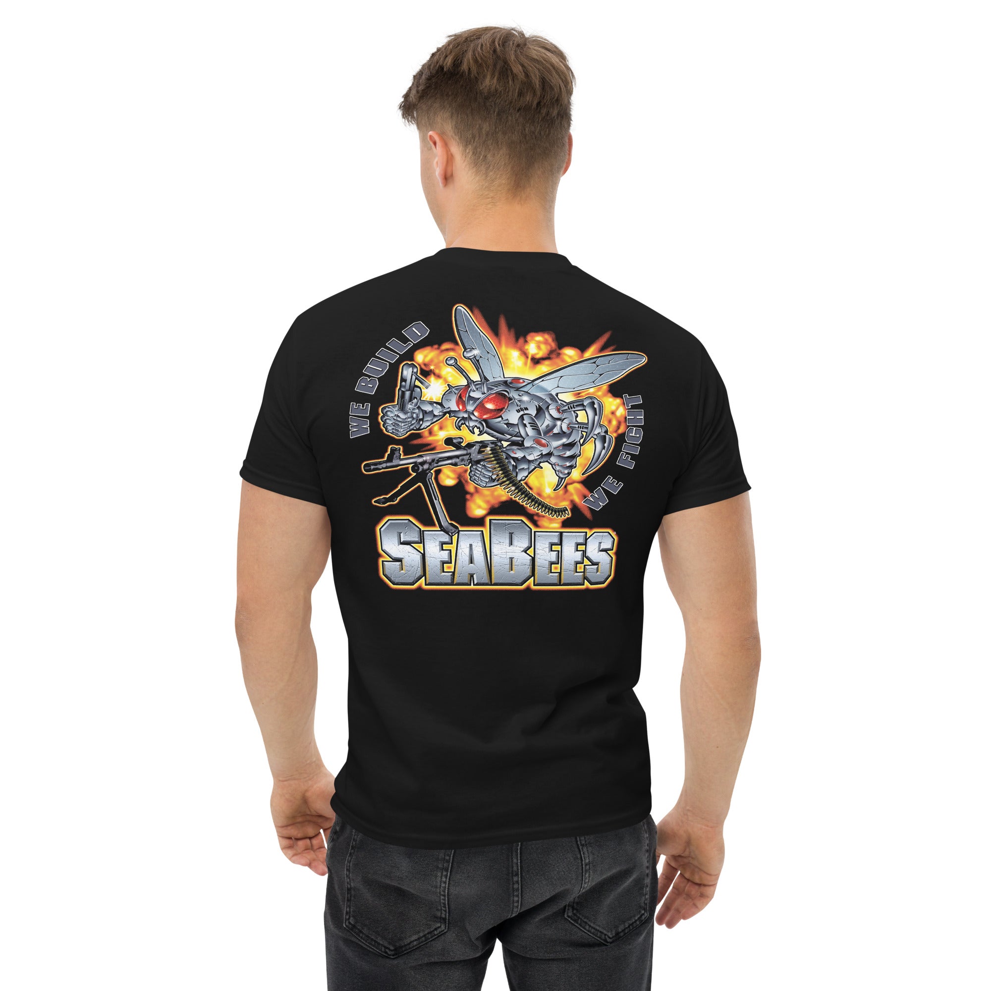 7.62 Design Seabees Superbee t-shirt uomo nera cotone