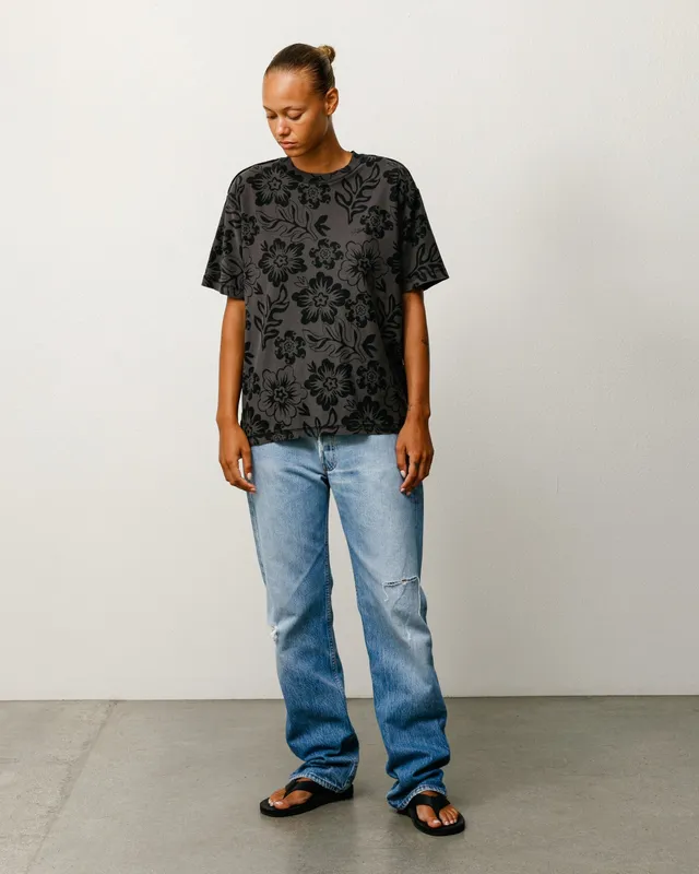Stussy Lazy Floral Tee t-shirt Vintage Black floreale