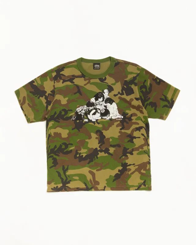 Stussy Kids Tee Maglietta Camo cotone 220gsm maniche corte