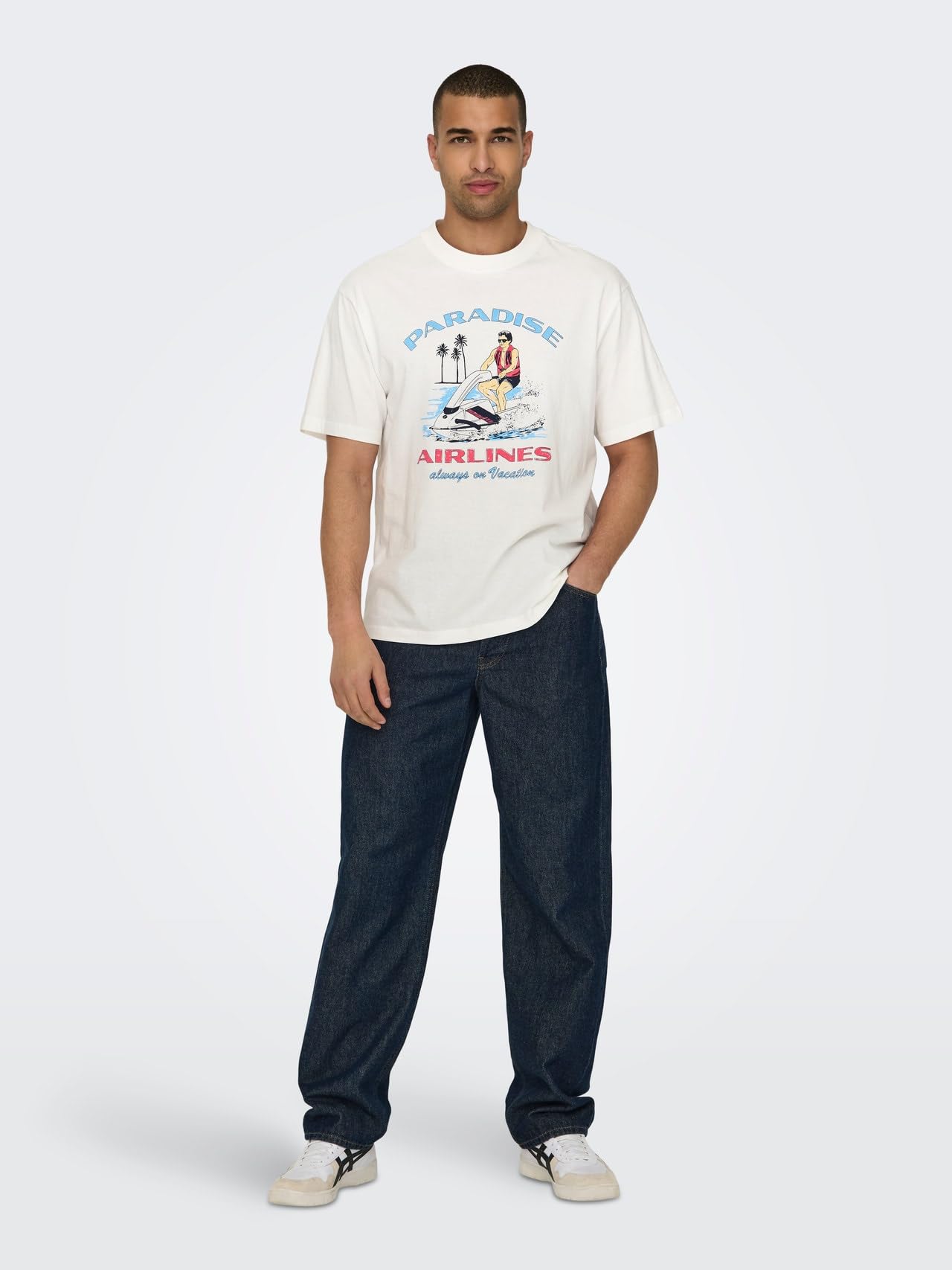 ONLY & SONS Onsmonte T-shirt Uomo S Cloud Dancer Paradise