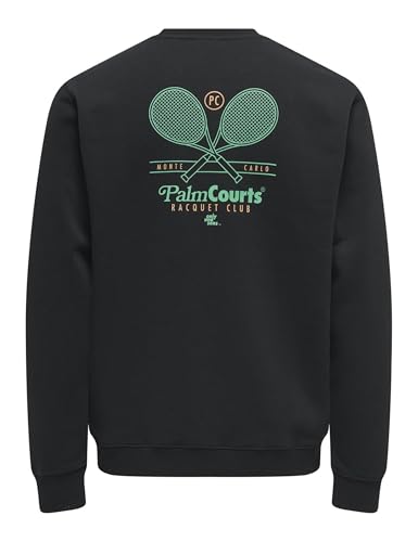 Only & Sons Onsten Reg LS Crew Felpa Uomo Nera