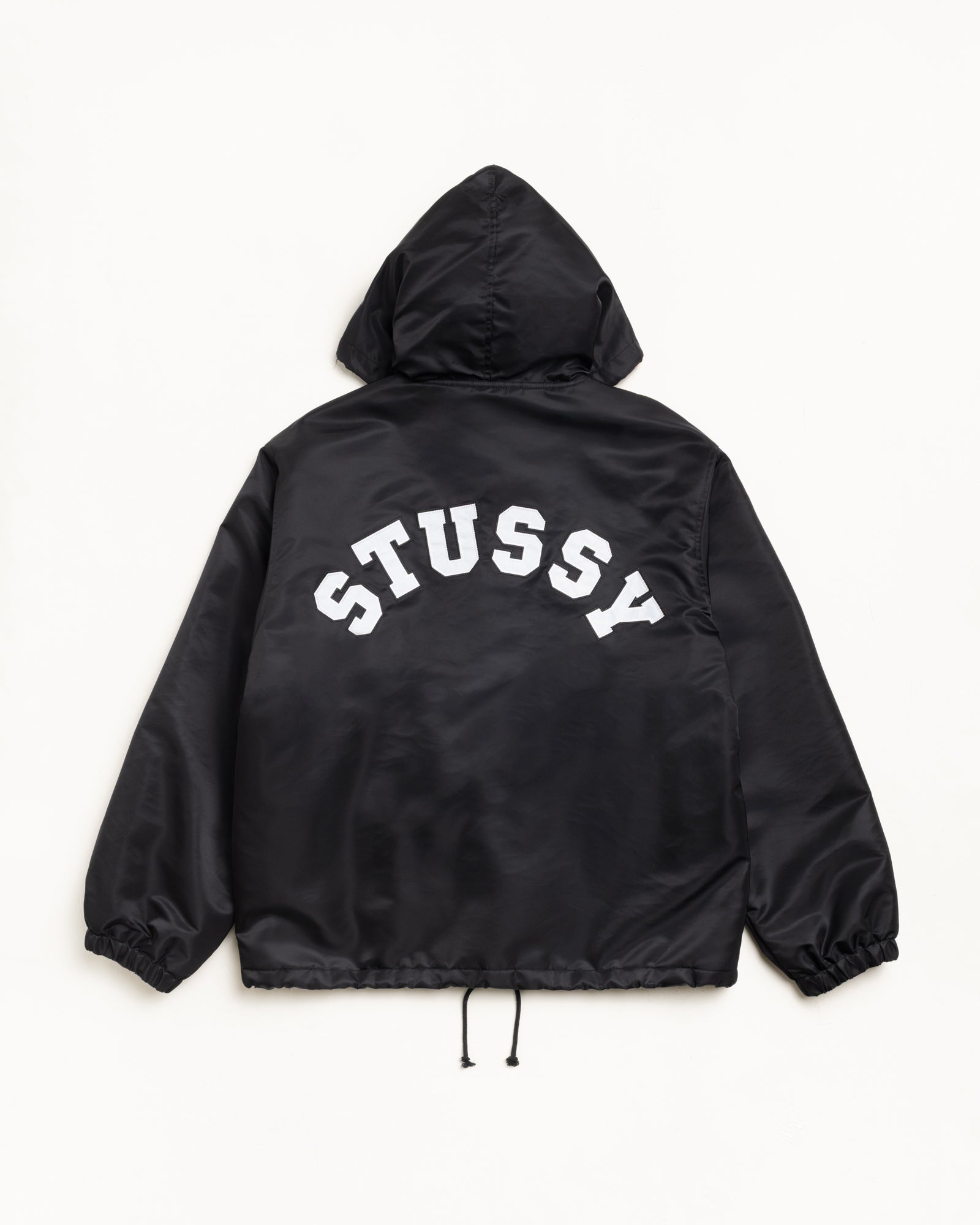Stussy Hooded Coaches Giacca Black Nylon