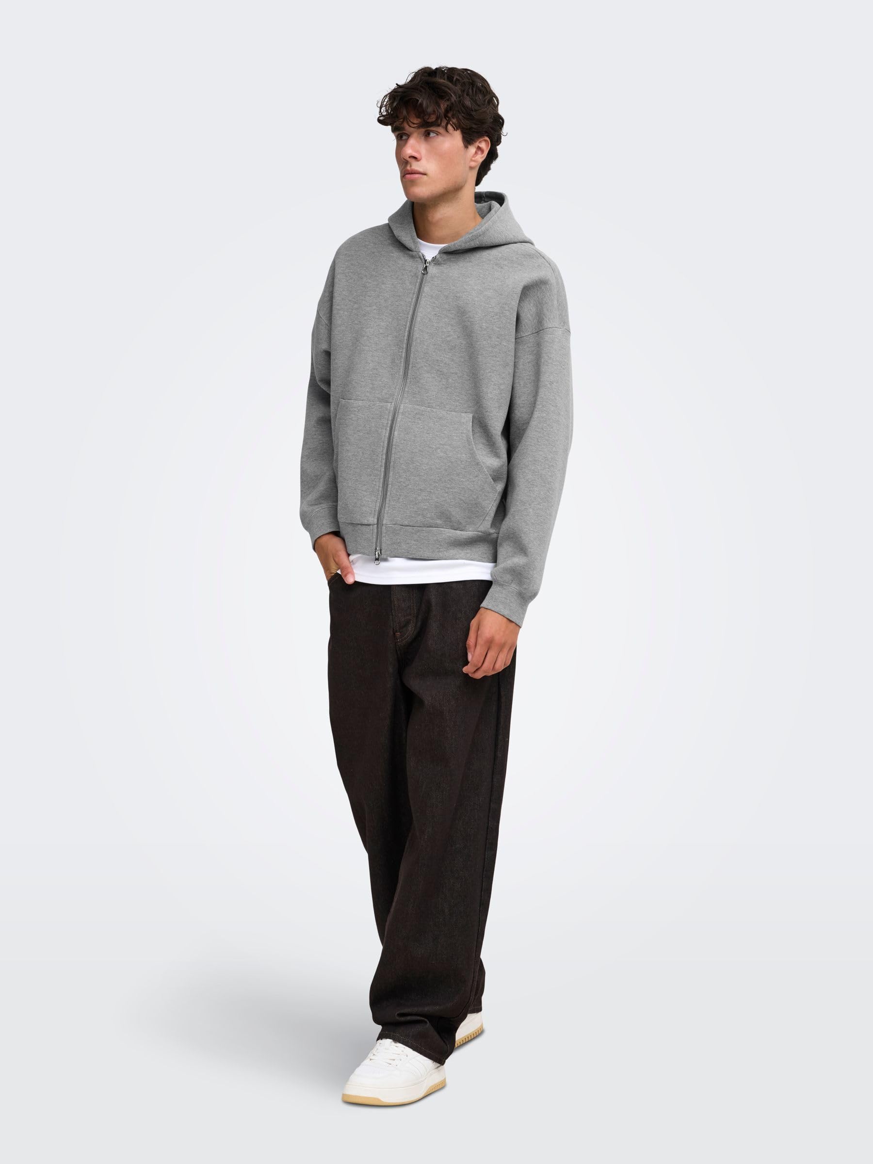 Only & Sons Onsgoyle Boxy Felpa Cappuccio Zip Uomo