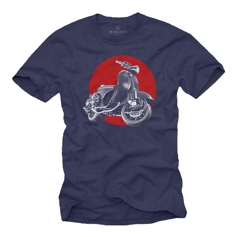 Makaya Vintage Tuning Scooter T-Shirt Uomo Cotone
