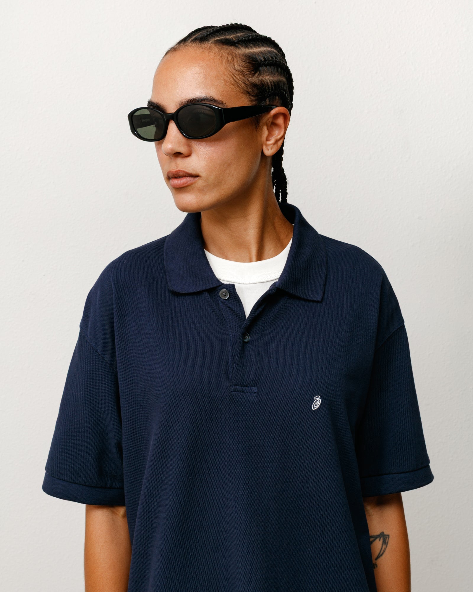 Stussy Roman Sunglasses occhiali neri lente verde