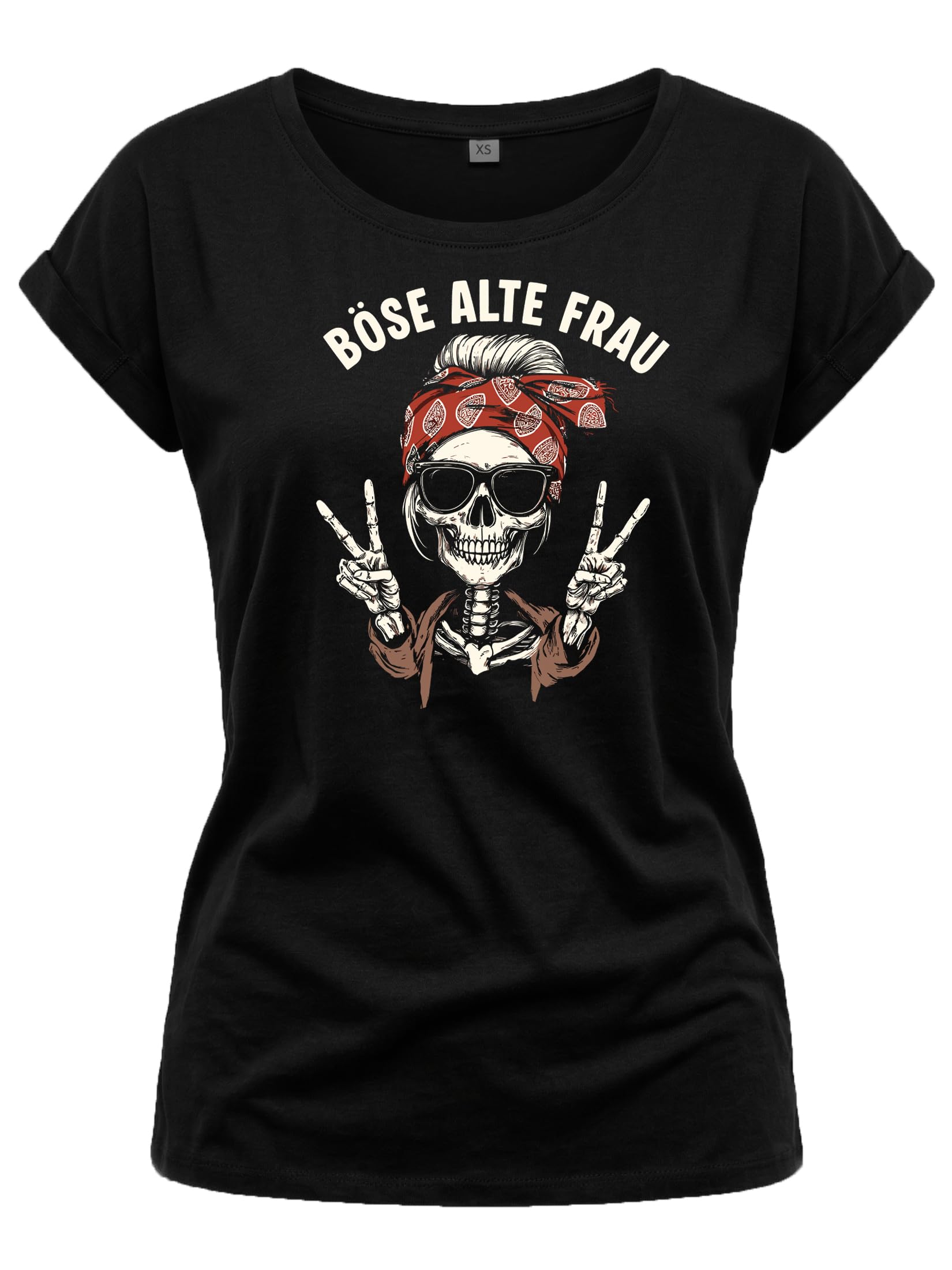 MAKAYA T-Shirt Donna Teschio maglietta nera L