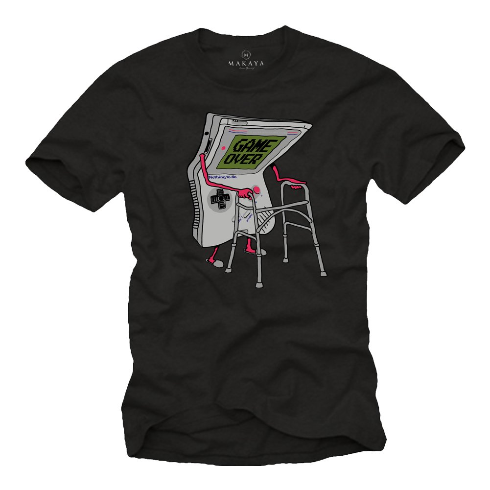MAKAYA Game Over Controller T-Shirt Uomo XL Cotone
