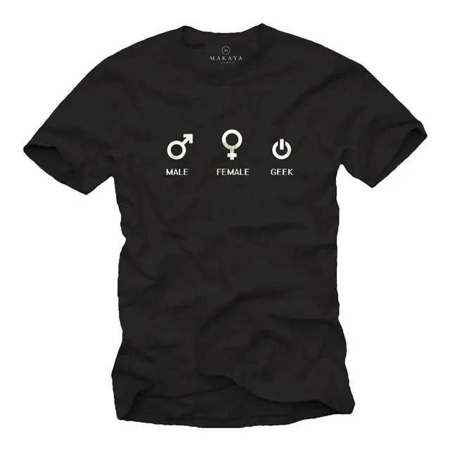 MAKAYA Male Female T-Shirt Uomo Cotone Nerd Taglia S