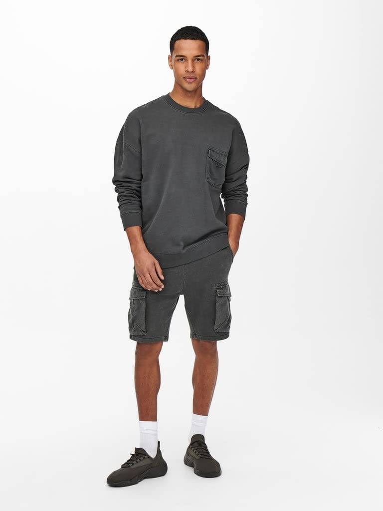 Only & Sons pantaloncini uomo nero shorts cotone