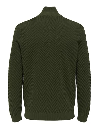Only & Sons Onsmace Mezza Zip Maglione Olive Night