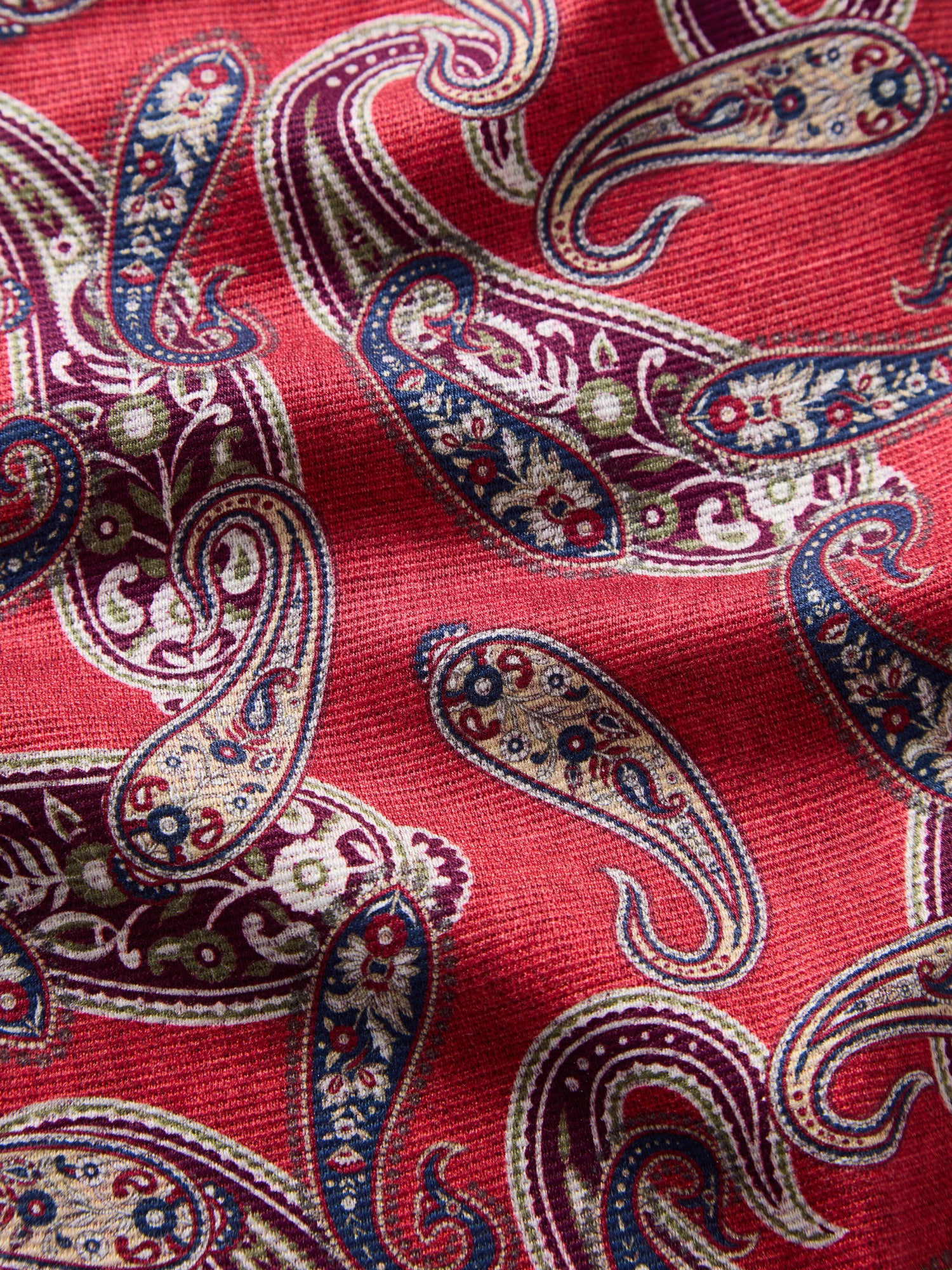Robert Talbott Collins Pochette Seta Rosso Paisley