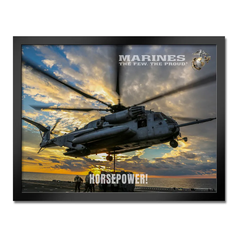 7.62 Design CH-53E stampa incorniciata 14x20 elicottero USMC