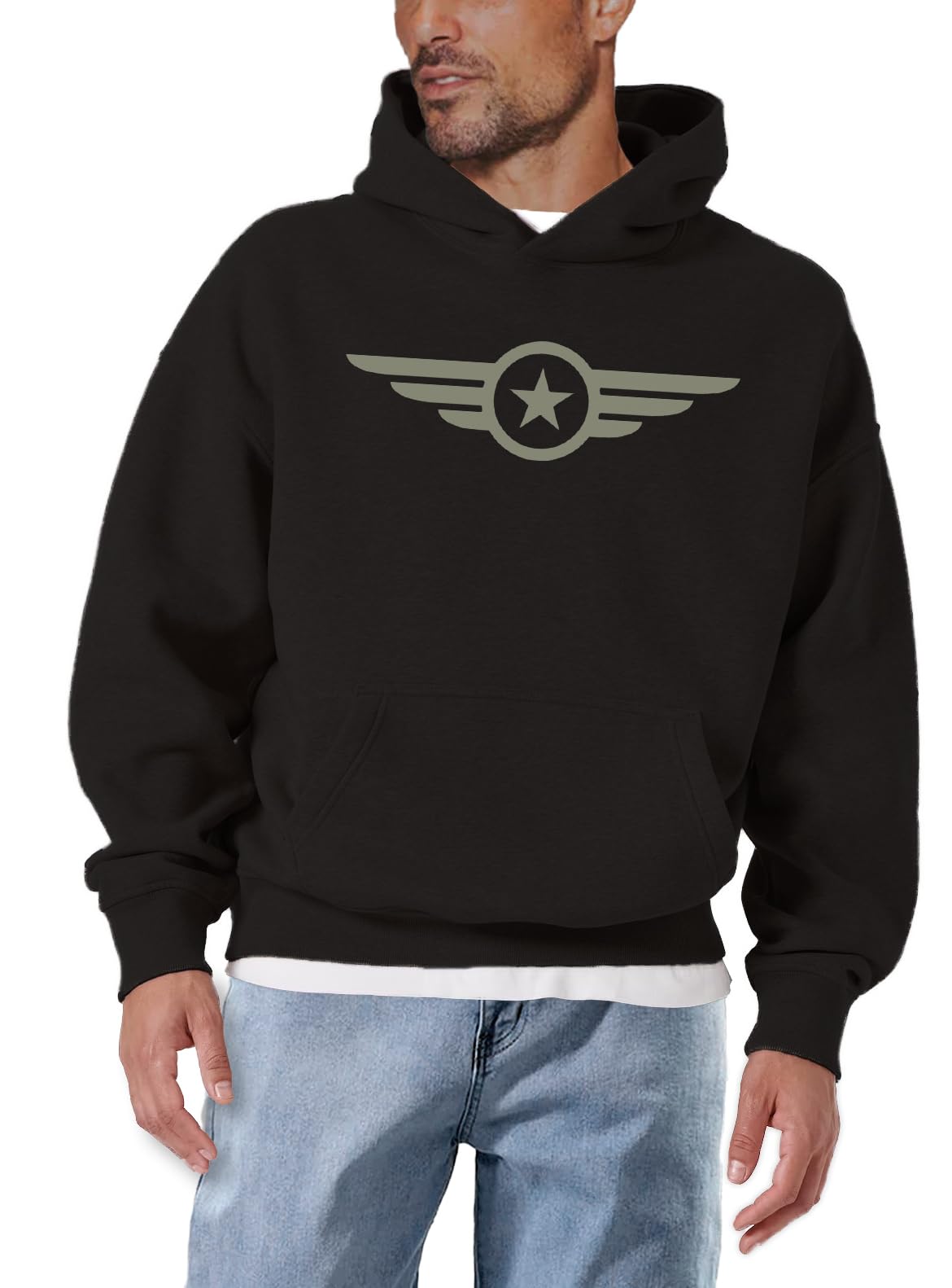 MAKAYA Stella Aeronautica felpa cappuccio XL militare USA