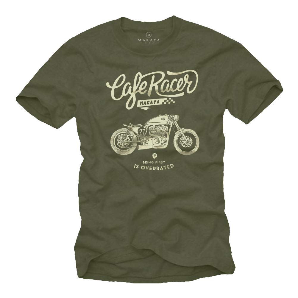 MAKAYA Biker Moto T-Shirt Uomo XL Cotone