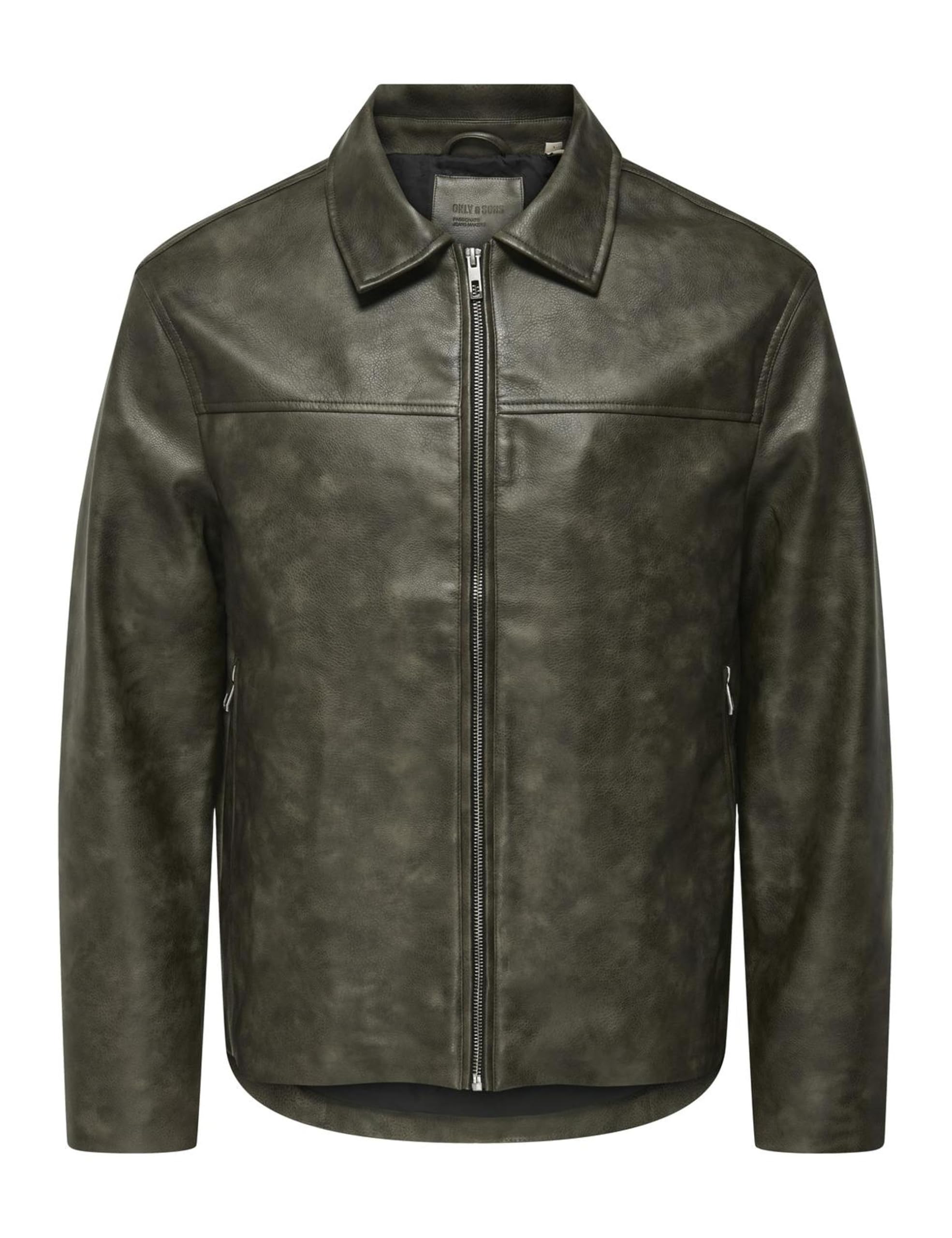 Only & Sons Onsjack PU Giacca uomo similpelle zip nera