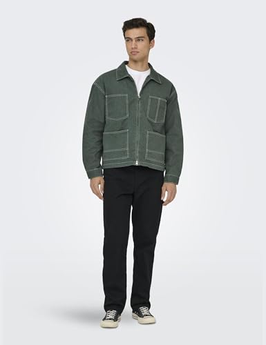 Only & Sons Onszealand 6017 giacca denim uomo taglia S con zip