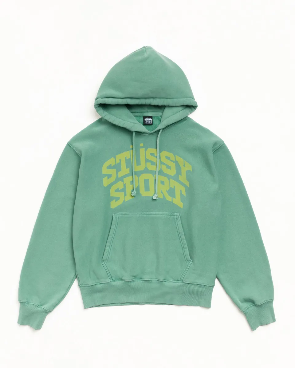 Stussy Block Sport Hoodie felpa cappuccio arctic cotone