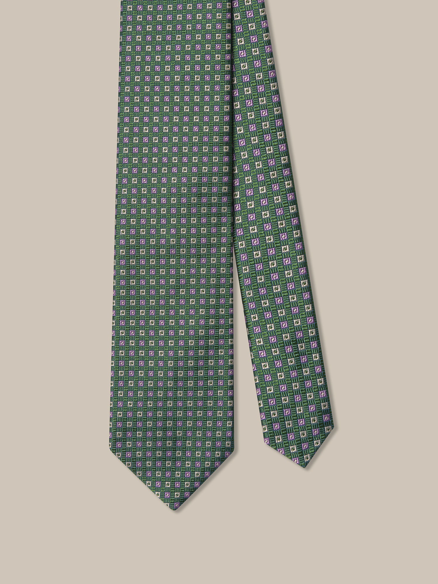 Robert Talbott Square Neat Best of Class cravatta verde seta