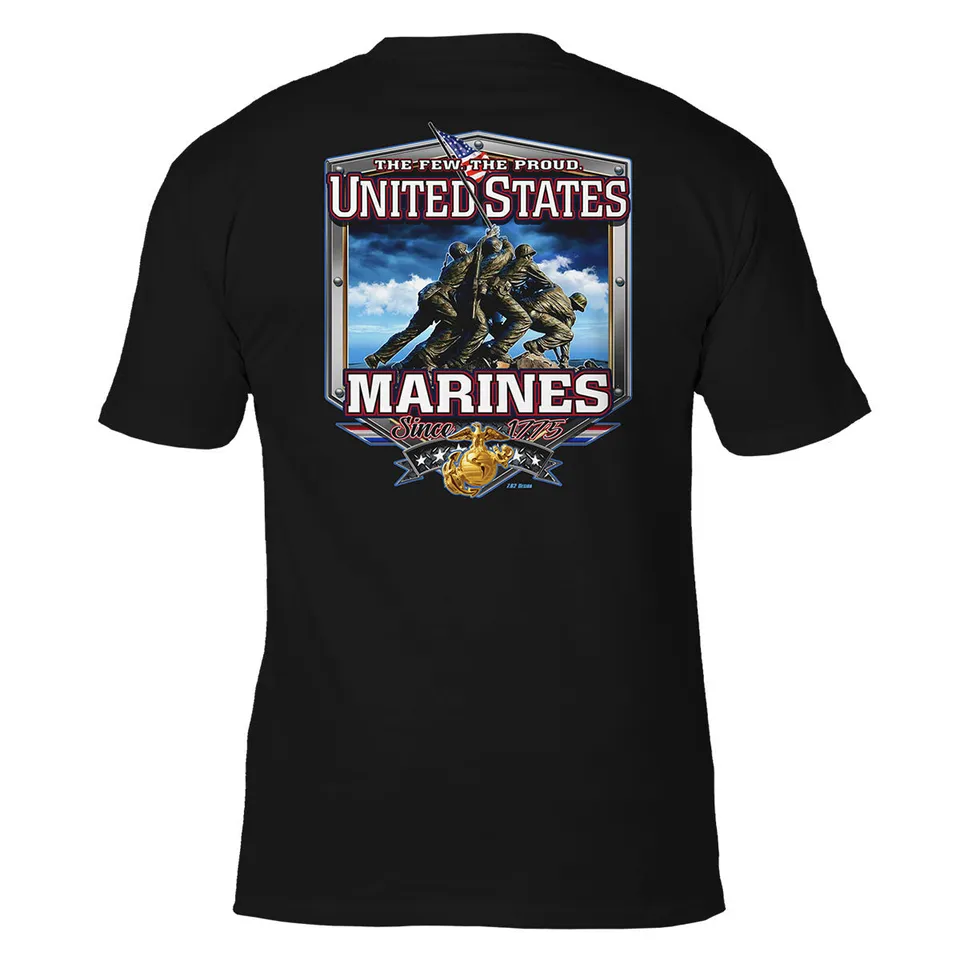 7.62 Design USMC Iwo Jima T-Shirt Uomo Nero Cotone Taglia L