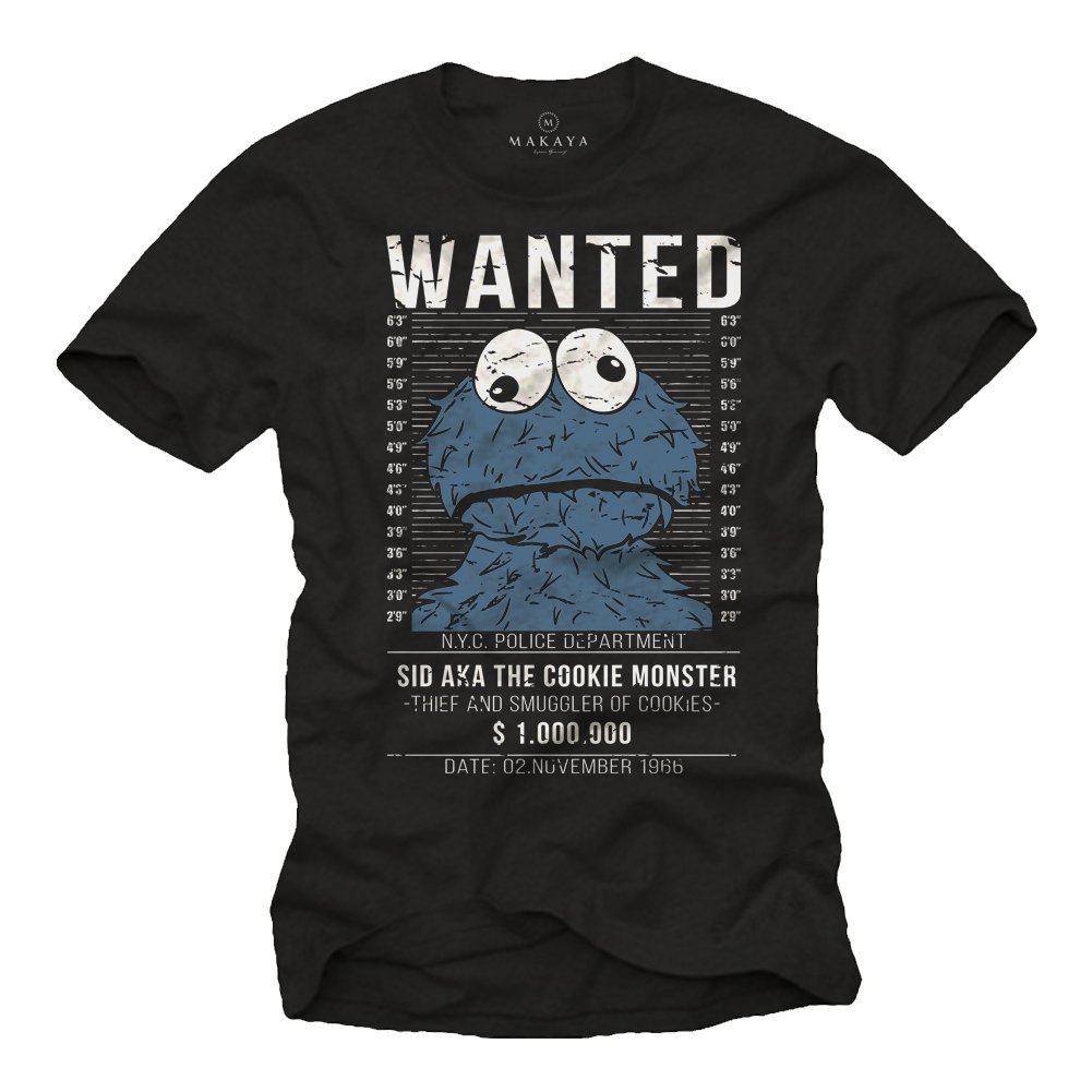 MAKAYA Wanted T-Shirt Uomo XL 100% Cotone Girocollo