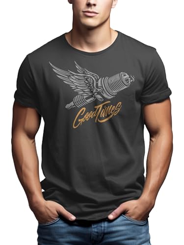 Makaya Meccanico T-Shirt Uomo Cotone Stampa Candela
