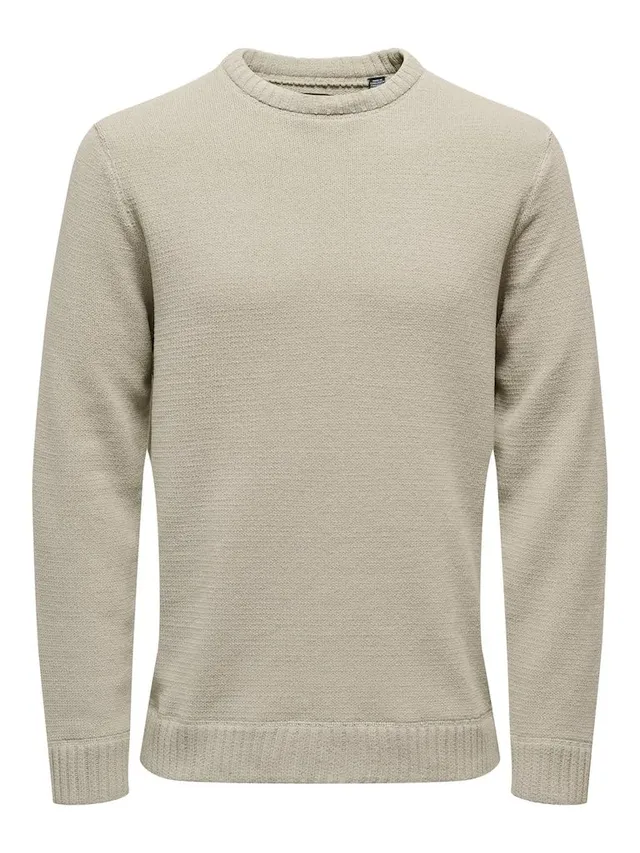 ONLY & SONS Maglione Girocollo Uomo Nero XL Morbido