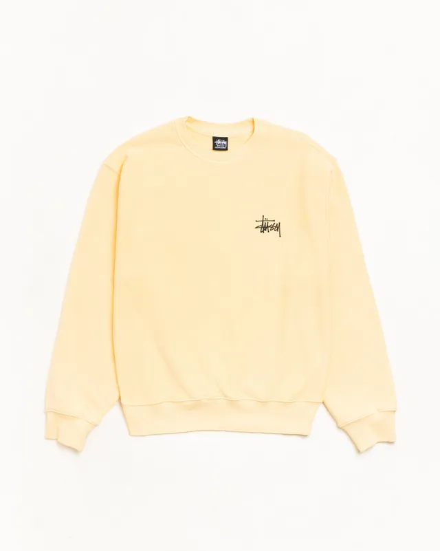 Stussy Basic Crew felpa girocollo oro garment dyed cotone