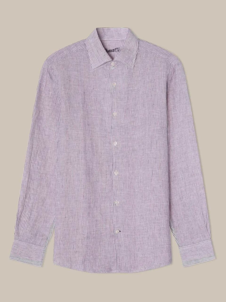 Robert Talbott Morgan camicia lino righe blu navy