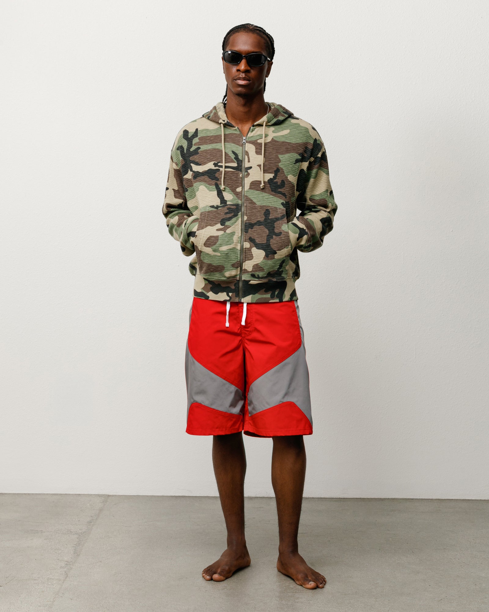 Stussy Sweats Lightweight Thermal Hoodie felpa Camo cotone