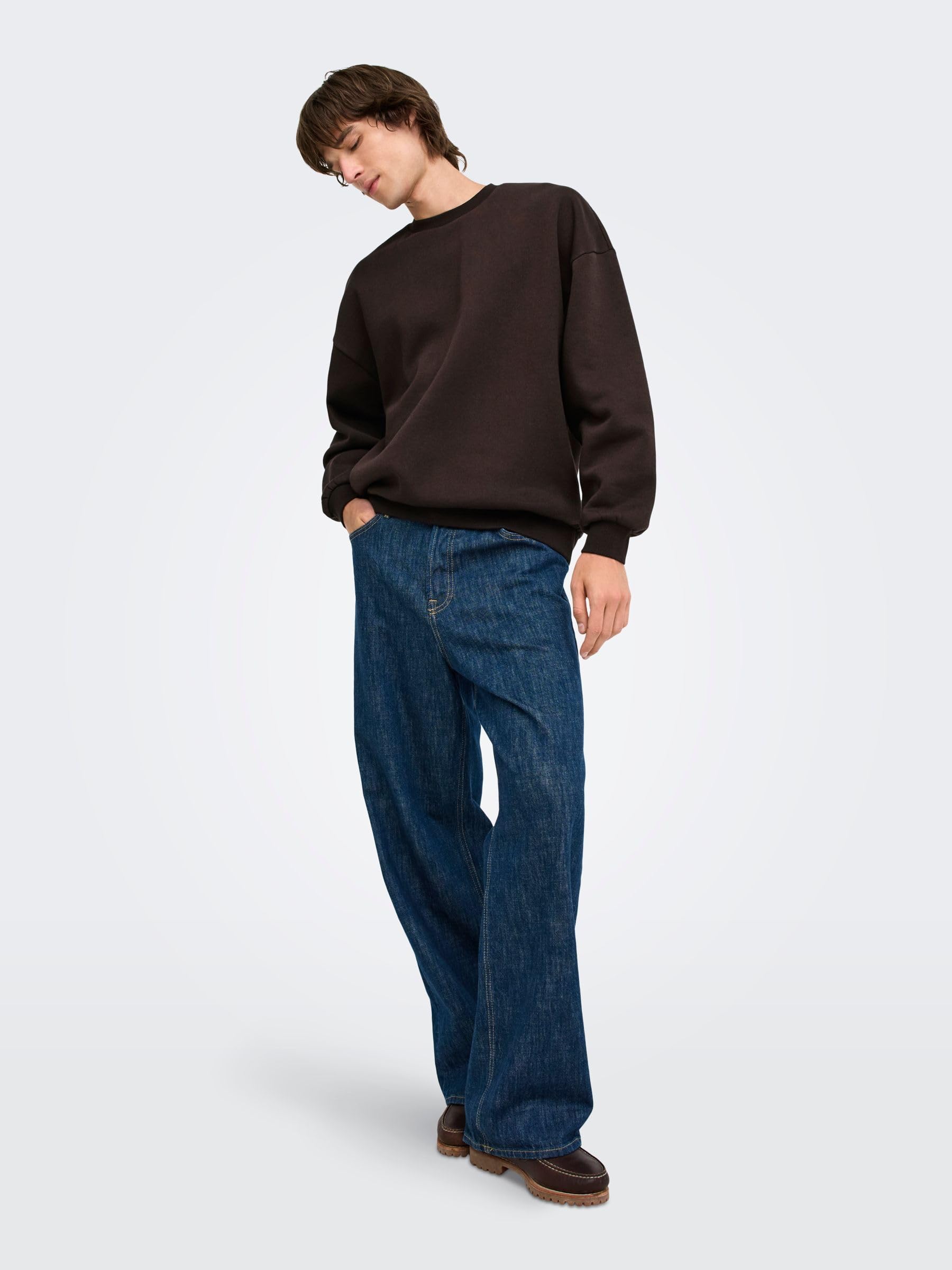 Only & Sons Onceres felpa girocollo uomo tinta unita