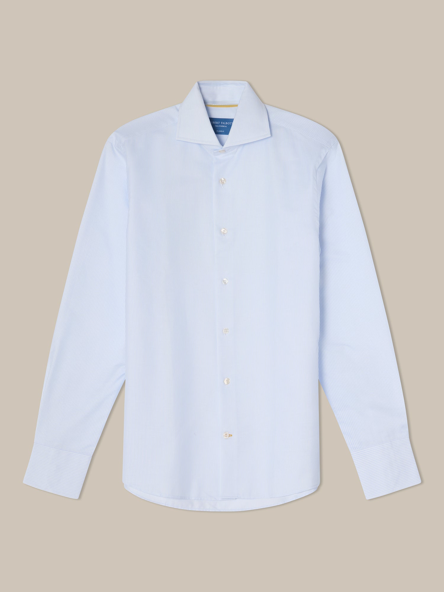 Robert Talbott Kingsley camicia elegante uomo azzurro twill