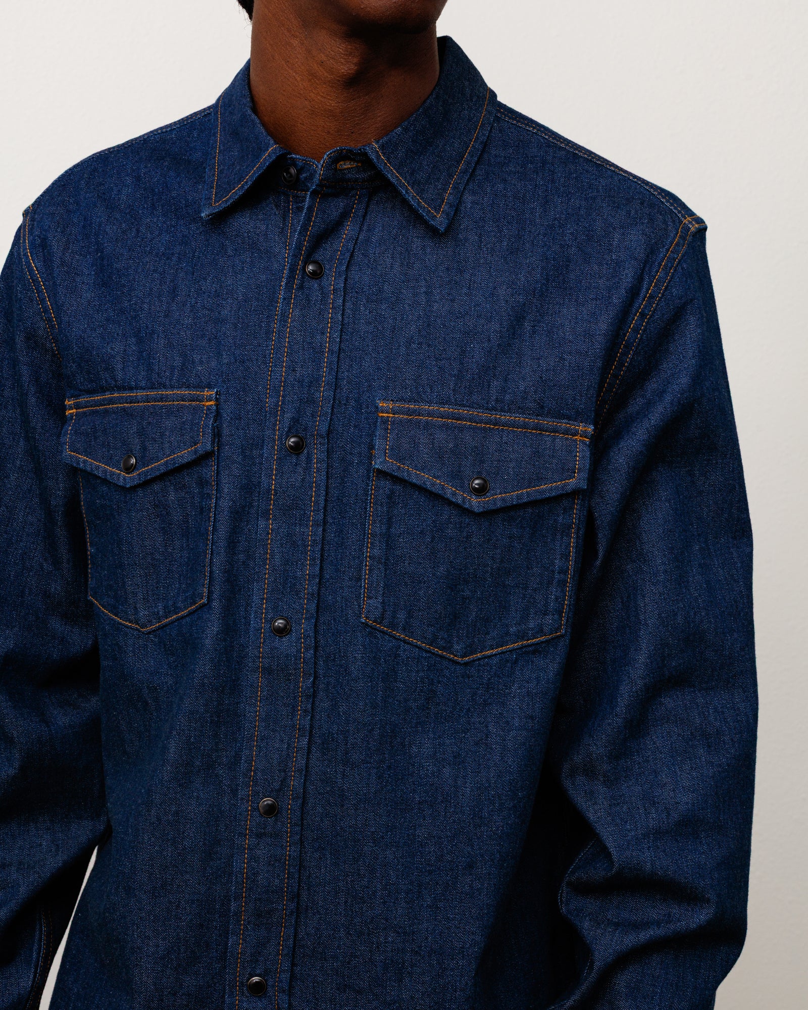 Stussy Denim Western Shirt camicia Dark Denim selvedge