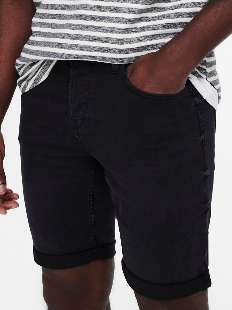 Only & Sons Pantaloncini Jeans Uomo Denim Elasticizzato 3XL