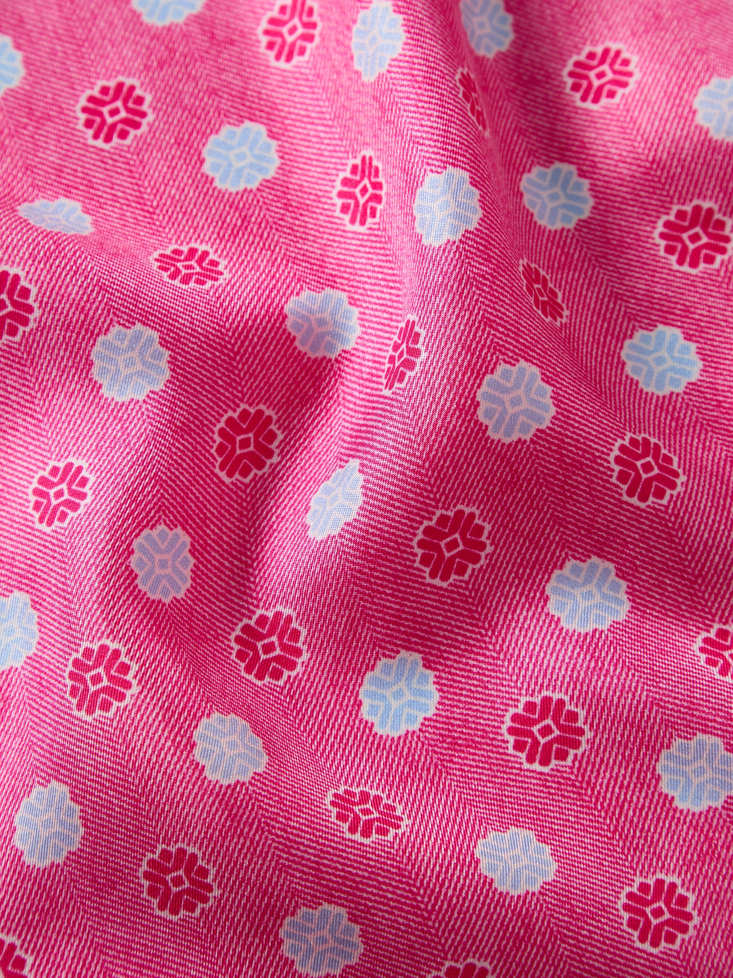 Robert Talbott York Pochette Seta Rosa Geo Herringbone