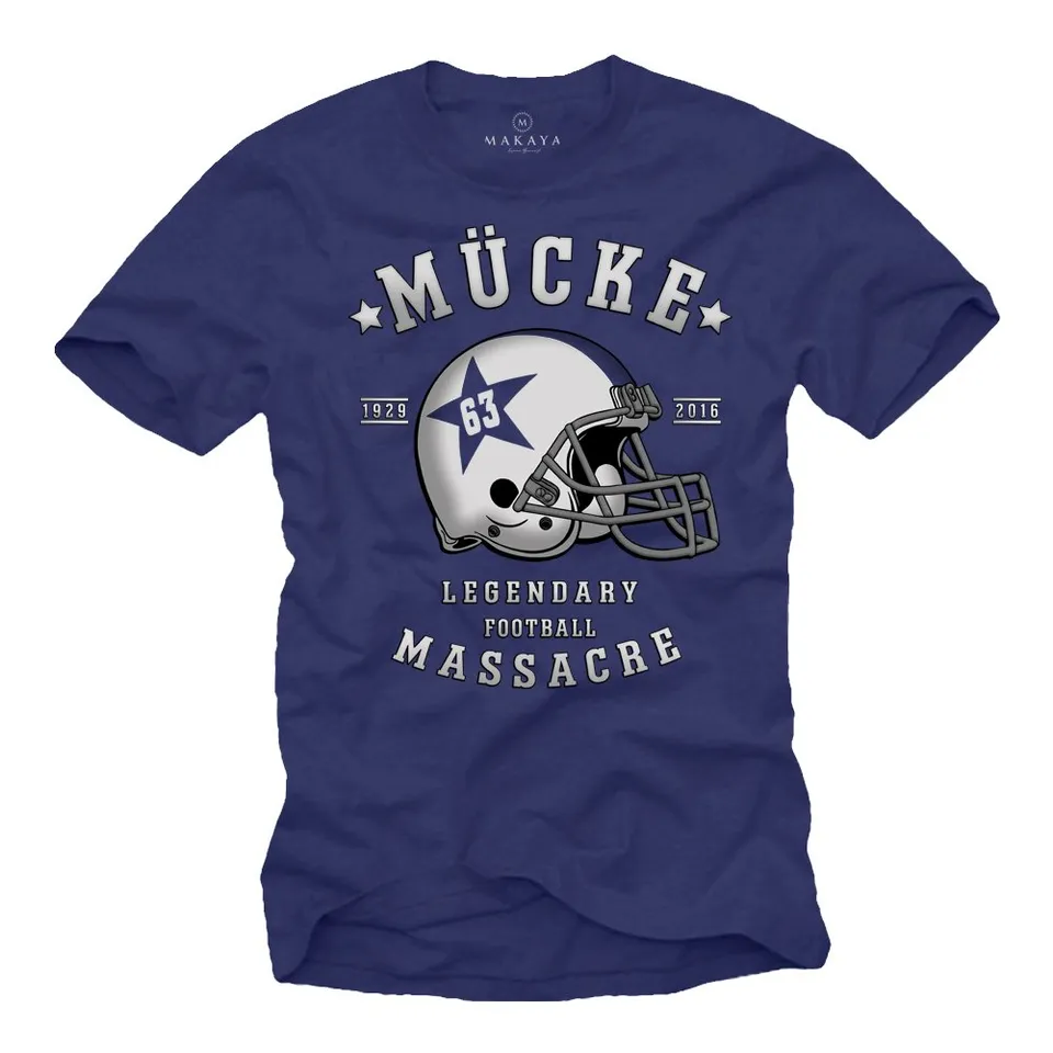 Makaya T-Shirt Uomo maglietta football 63 blu taglia M