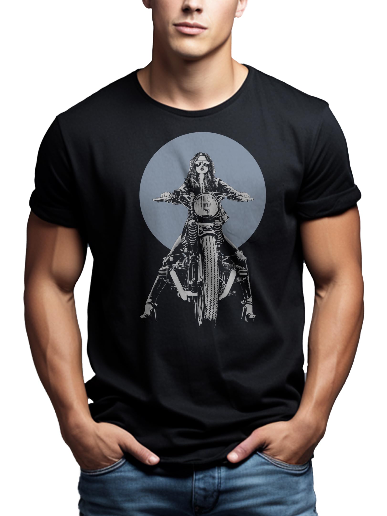 Makaya R100 Biker T-Shirt Moto Uomo M Cotone