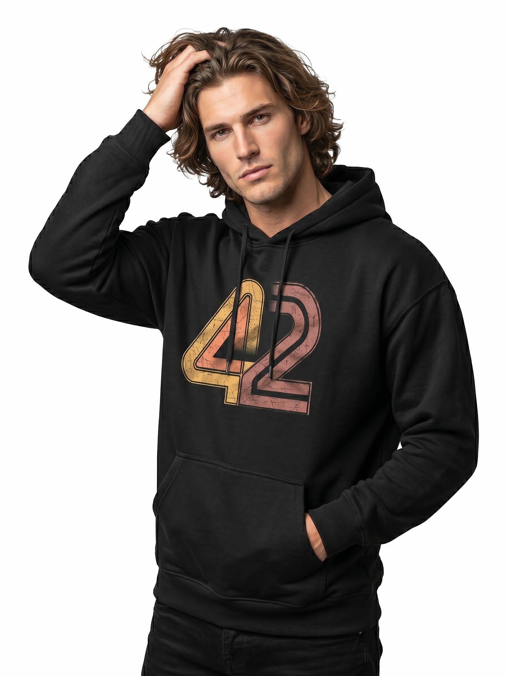 MAKAYA Numero 42 Galassia Felpa Uomo Cotone Taglia XL