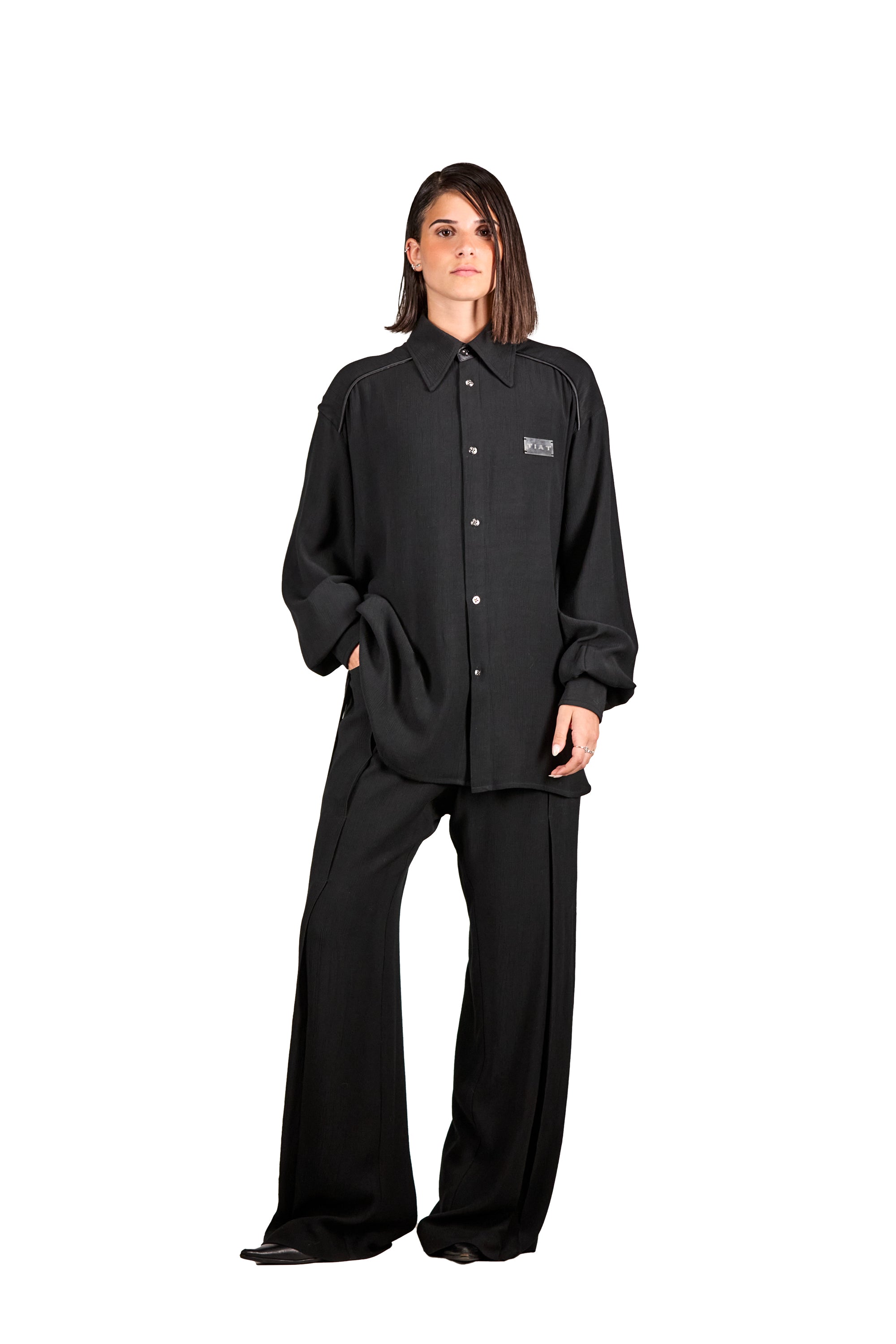 Tiat Occulta bellezza Japonisme pantalone nero pieghe