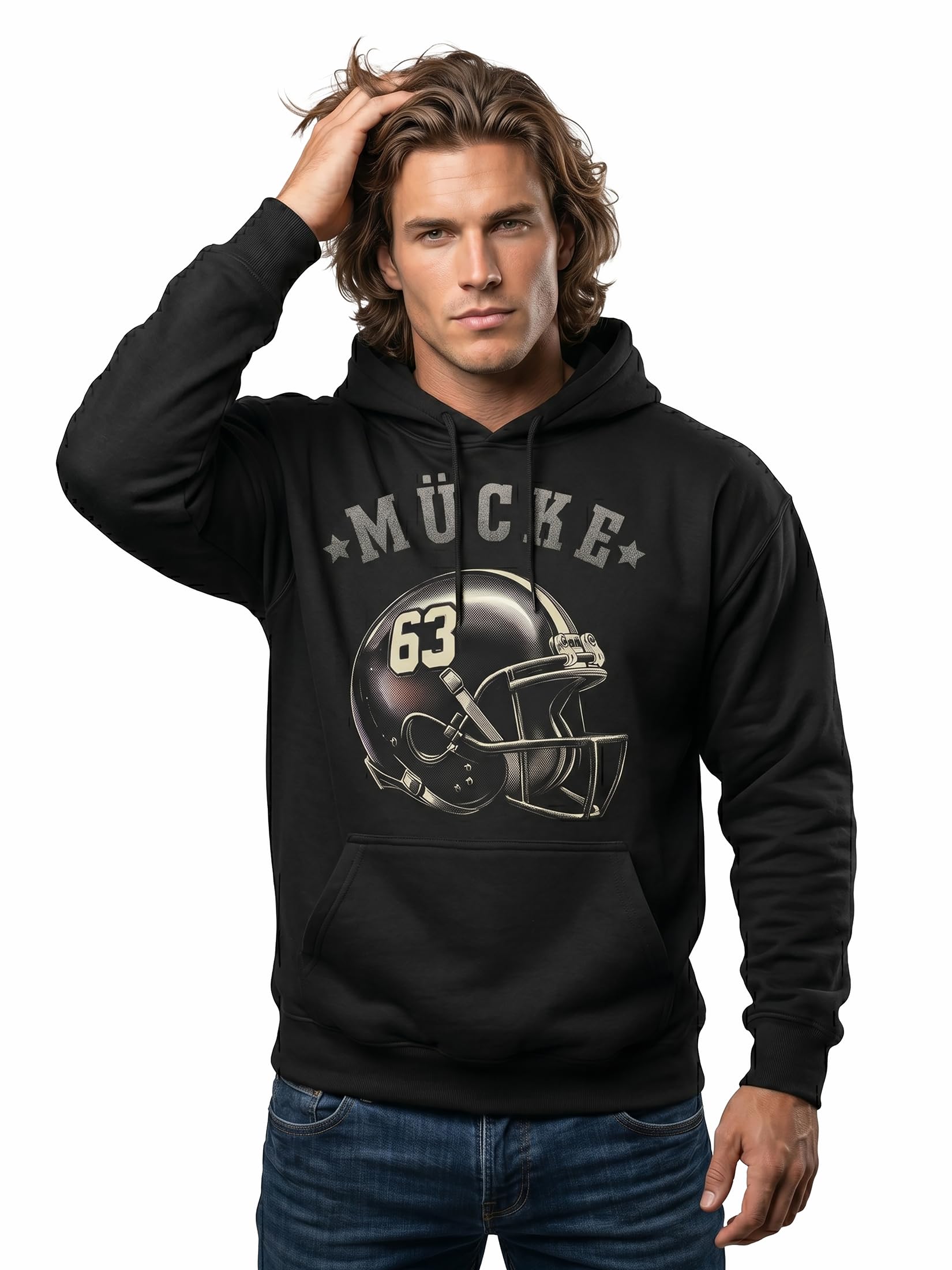 MAKAYA Mücke 63 American Football felpa cappuccio XL casco