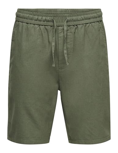 Only & Sons Onslinus 0007 COT Lin Pantaloncini Uomo Beetle S