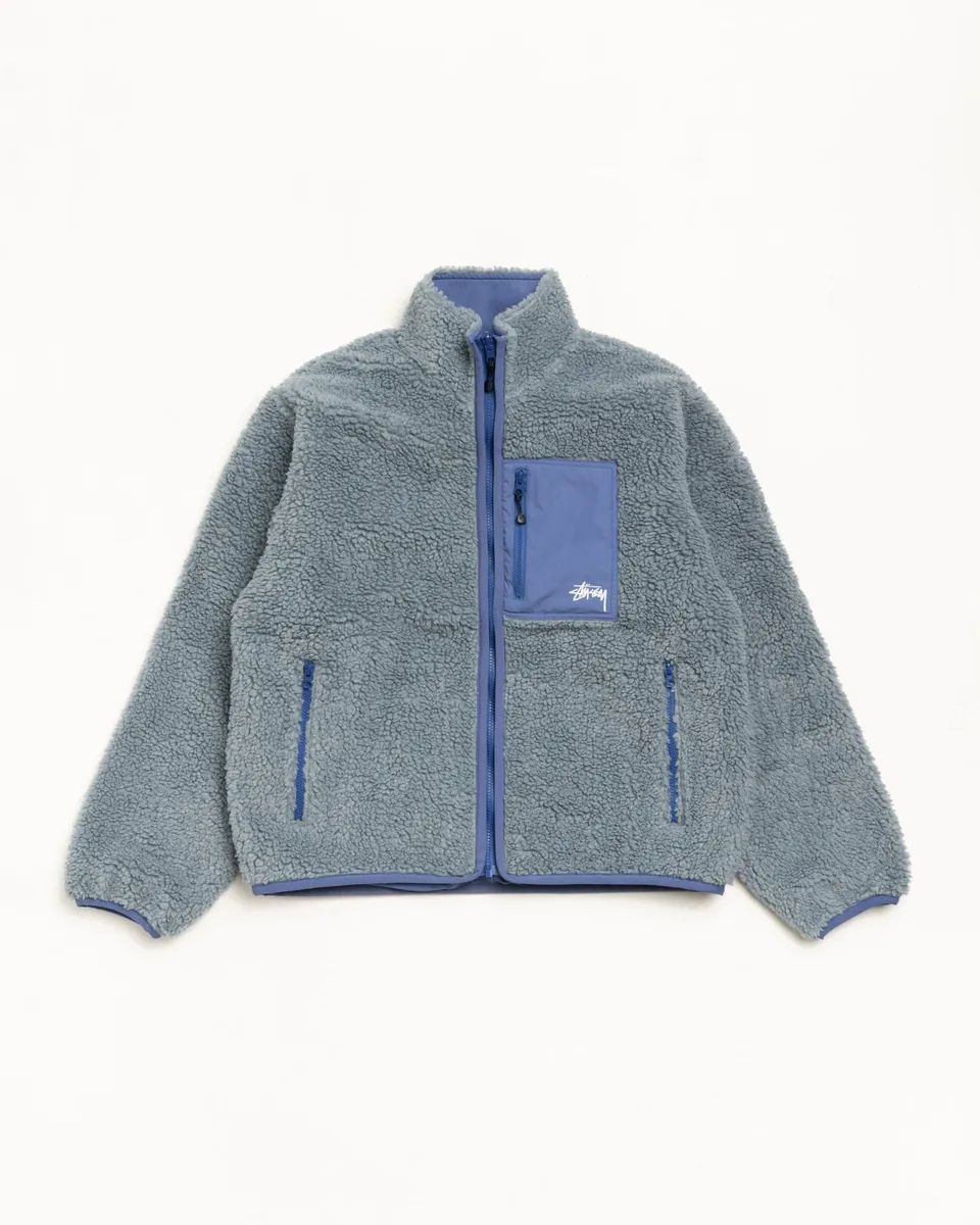 Stussy Sherpa Reversible Jacket giacca Bluestone nylon
