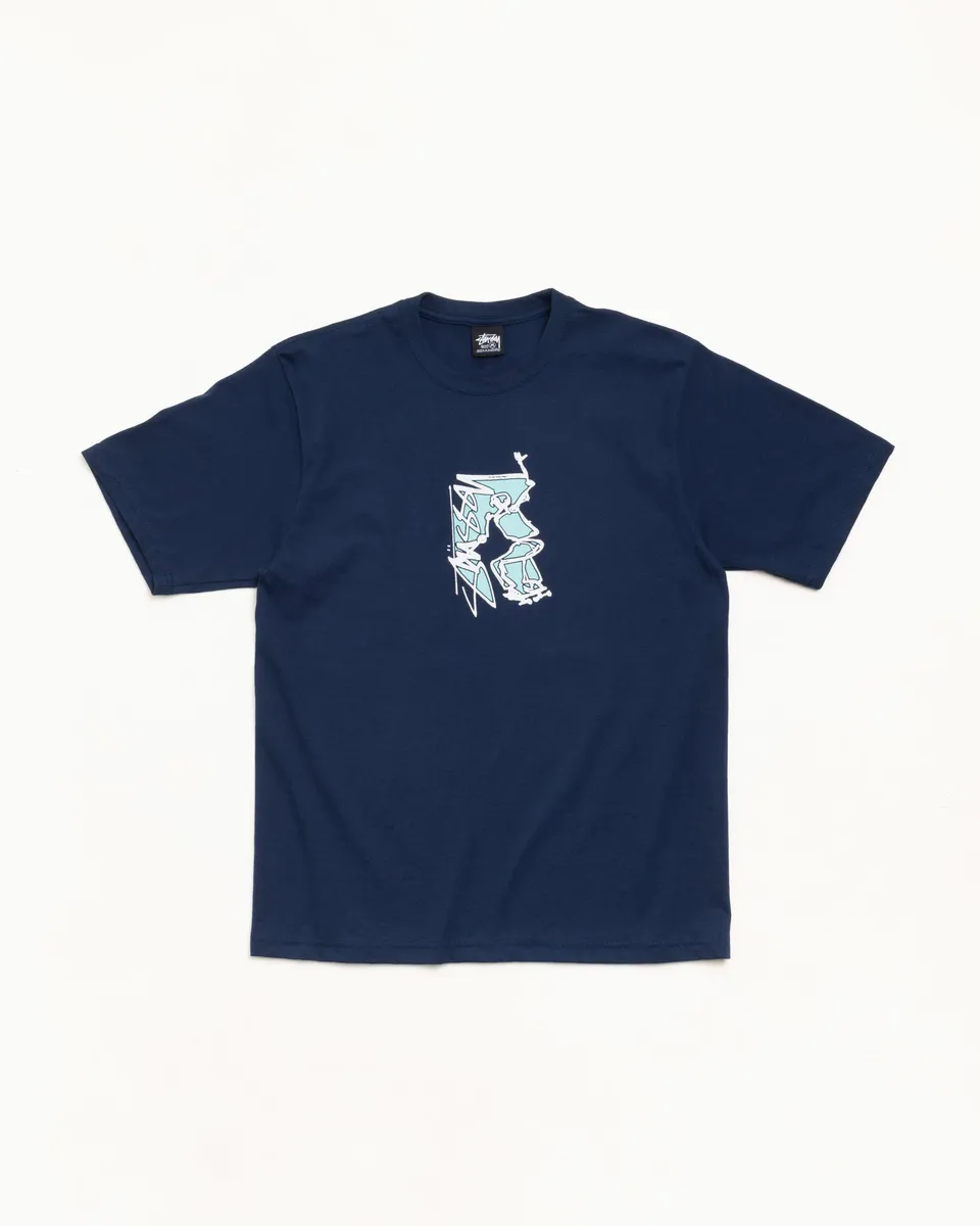 Stussy Smooth Sk8 Tee maglietta navy cotone