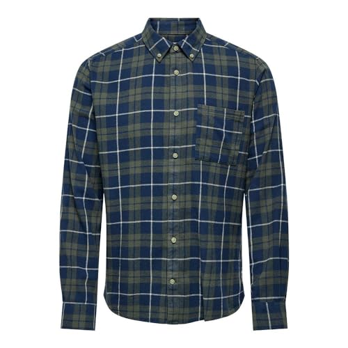 Only & Sons Onsral LS camicia slim a quadri uomo