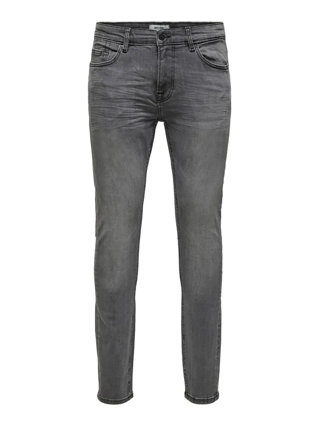 Only & Sons Onswarp Grey DCC 2051 Jeans Skinny Uomo 28 Grigio